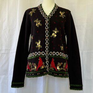 Reference Point Women's  Vintage Holiday Cardinal Sweater